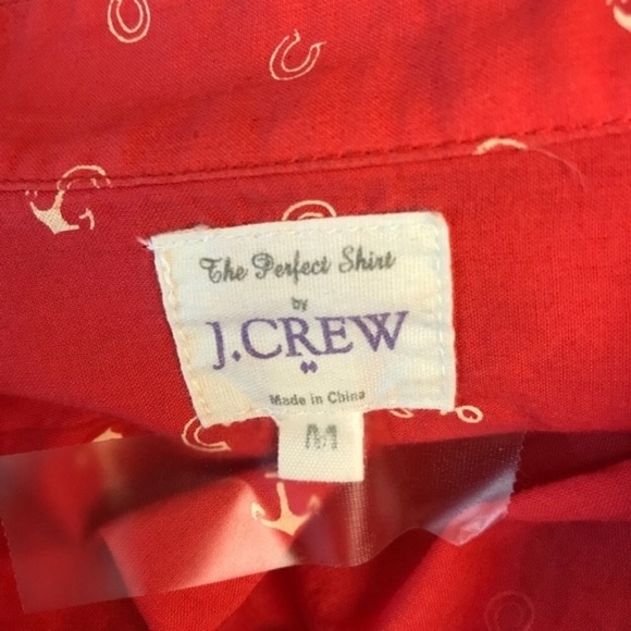 J-crew Blood Orange long sleeve anchor shirt - Picture 4 of 5